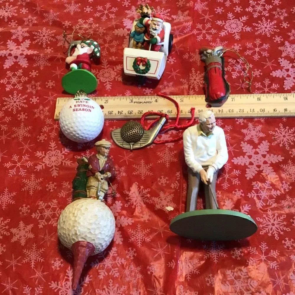 Vintage golf tournaments, assortment of seven, including Arnold Palmer and Santa